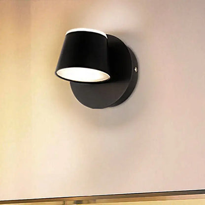 Modern black metal shade wall sconce bedroom vanity fixture