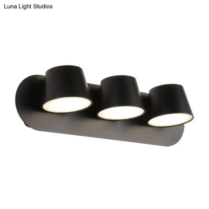Modern black metal shade wall sconce bedroom vanity fixture