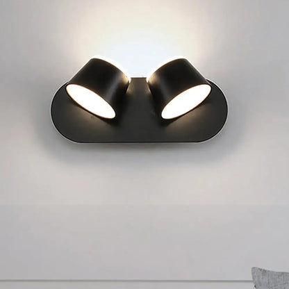 Modern black metal shade wall sconce bedroom vanity fixture