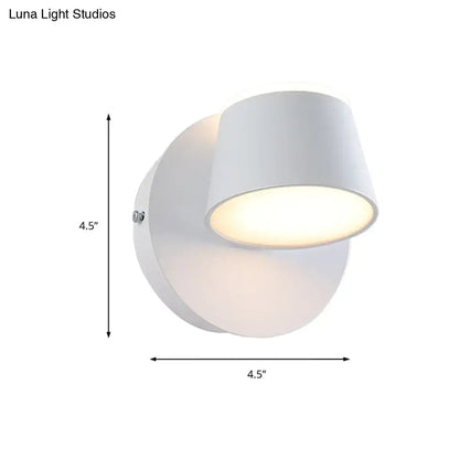 Modern black metal shade wall sconce bedroom vanity fixture