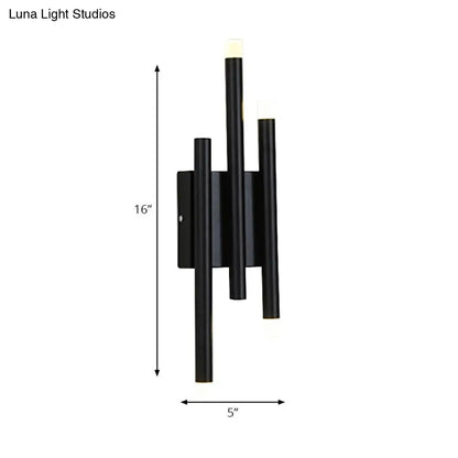 DecorBites™ Modern Black Metal Wall Lamp - 2/4 Lights, Simple Linear Design for Hallway