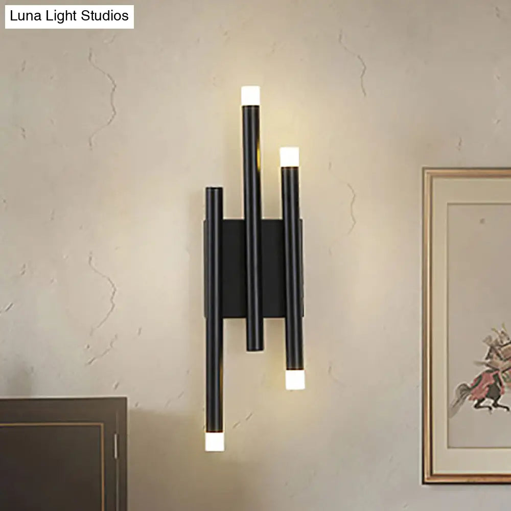 DecorBites™ Modern Black Metal Wall Lamp - 2/4 Lights, Simple Linear Design for Hallway
