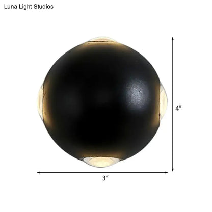 Modern black metal wall light outdoor spherical sconce