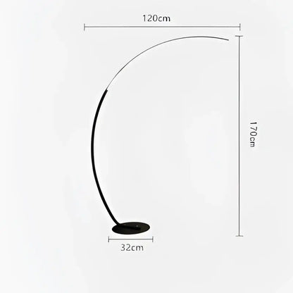 Modern black minimalist arc floor lamp for living room dimmable led