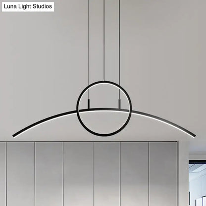 Modern black minimalist arch chandelier dining room 110v-120v light