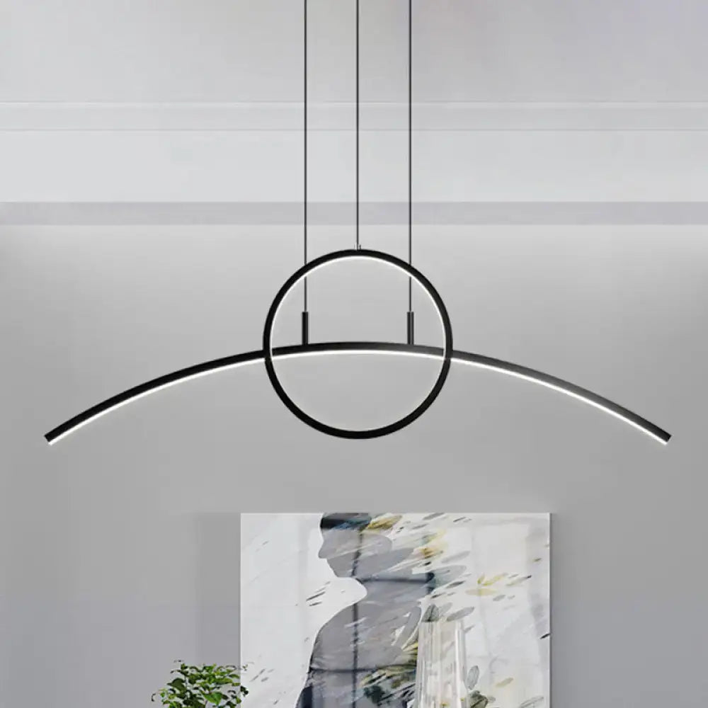 Modern black minimalist arch chandelier dining room 110v-120v light