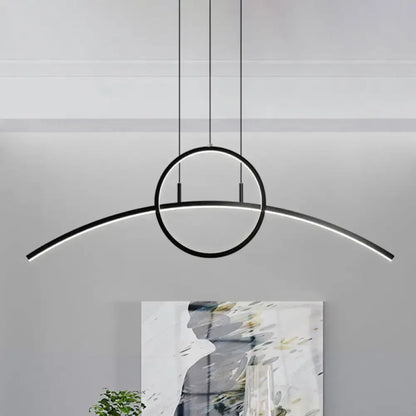 Modern black minimalist arch chandelier dining room 110v-120v light