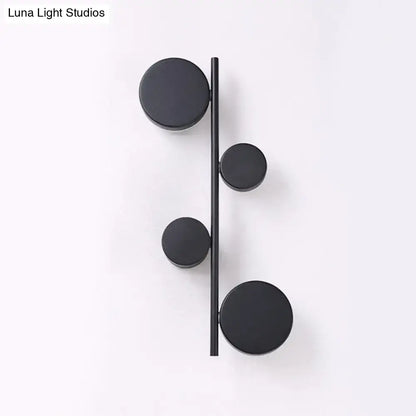 Modern black minimalist circle wall mount led sconce living room