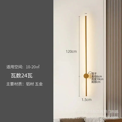 Modern black minimalist led strip wall lamp staircase light