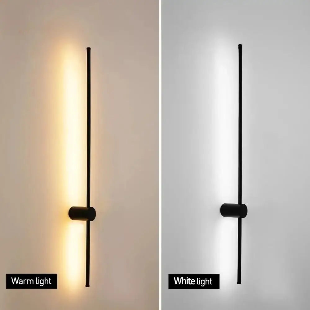 Modern black minimalist led strip wall lamp staircase light