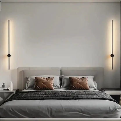 Modern black minimalist led strip wall lamp staircase light