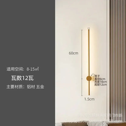 Modern black minimalist led strip wall lamp staircase light