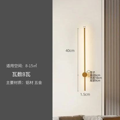 Modern black minimalist led strip wall lamp staircase light
