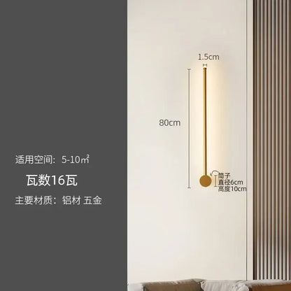 Modern black minimalist led strip wall lamp staircase light