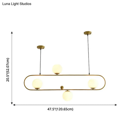Modern black minimalist ellipse ceiling light with white globes living room