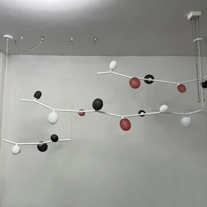 Modern black minimalist glass branch chandelier dining room light