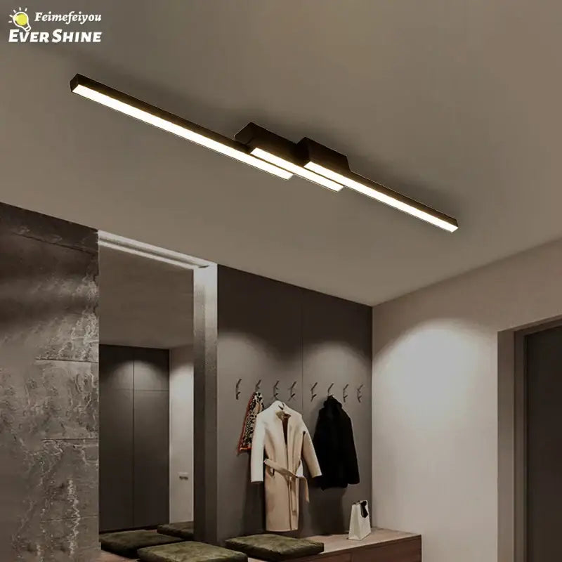 Modern black minimalist led ceiling light for living room decor
