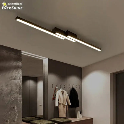 Modern black minimalist led ceiling light for living room decor