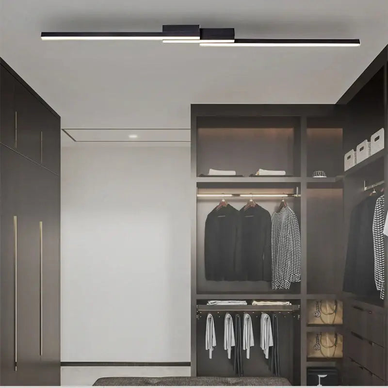 Modern black minimalist led ceiling light for living room decor