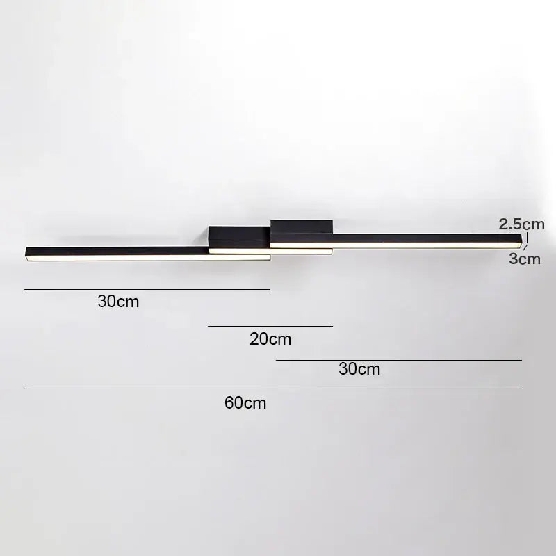 Modern black minimalist led ceiling light for living room decor