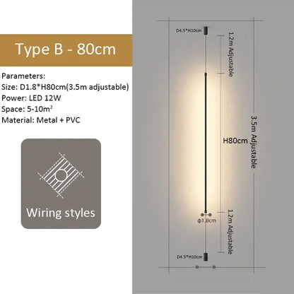 Modern black minimalist led floor lamp for living room