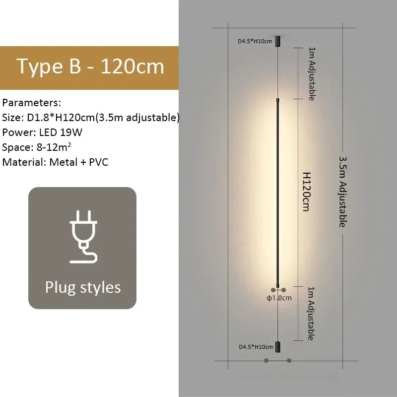 Modern black minimalist led floor lamp for living room