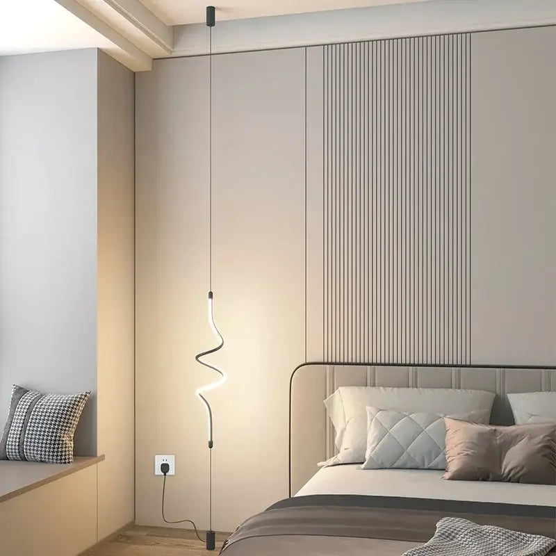 Modern black minimalist led floor lamp for living room