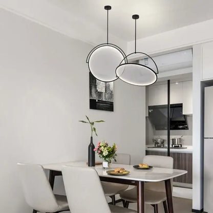 Modern black minimalist led pendant light for living room
