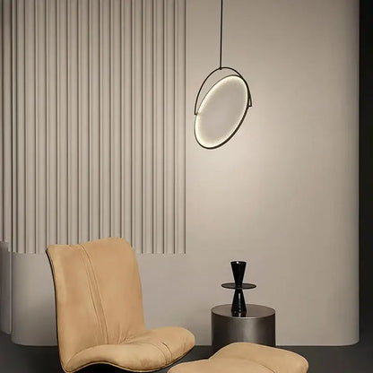 Modern black minimalist led pendant light for living room