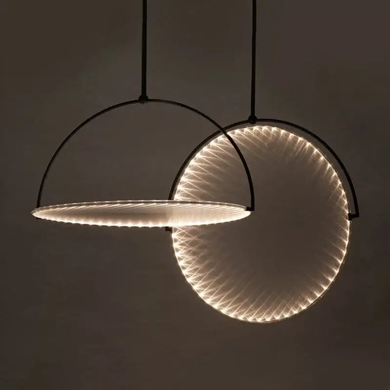 Modern black minimalist led pendant light for living room