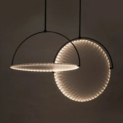 Modern black minimalist led pendant light for living room