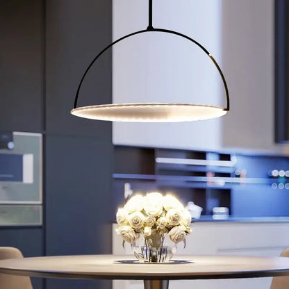 Modern black minimalist led pendant light for living room
