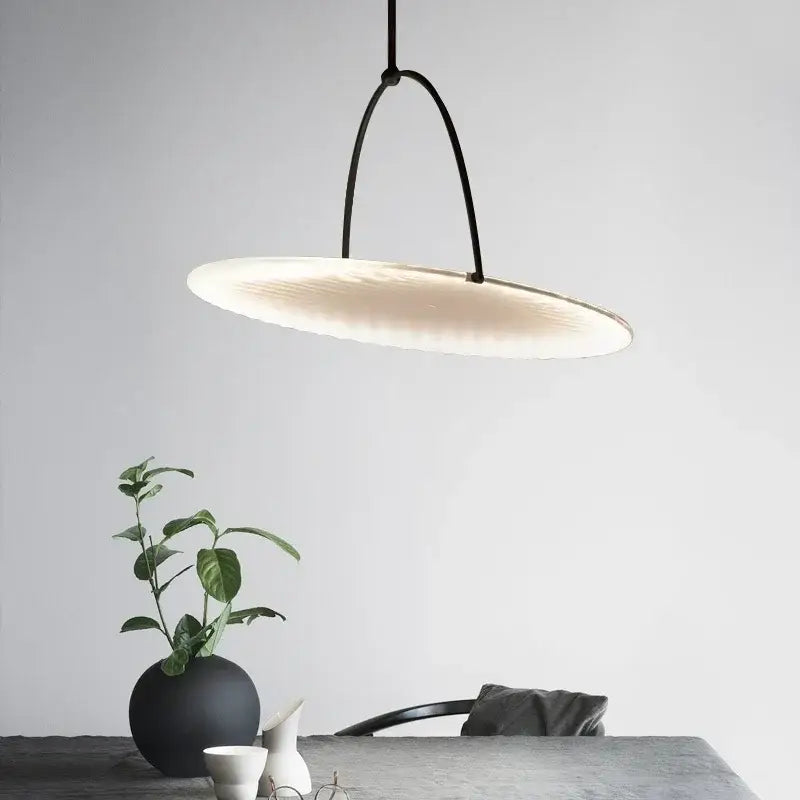 Modern black minimalist led pendant light for living room