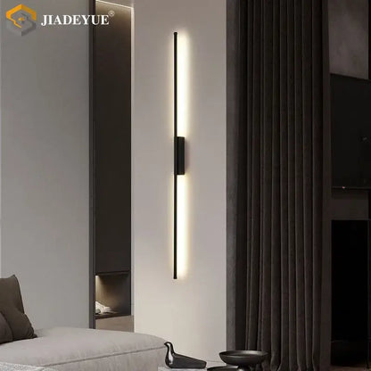 Modern black minimalist led strip wall lamp for living room
