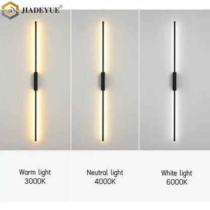 Modern black minimalist led strip wall lamp for living room