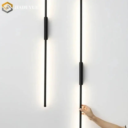 Modern black minimalist led strip wall lamp for living room
