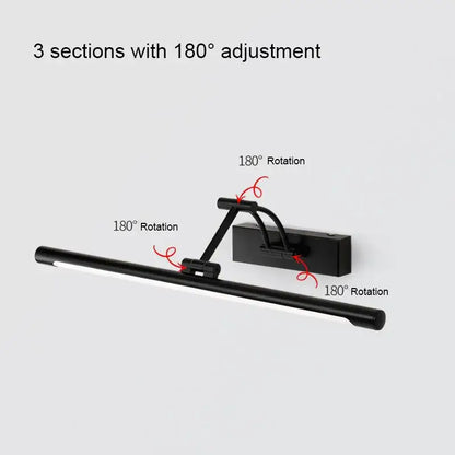 Modern black minimalist led wall lamp bathroom vanity light