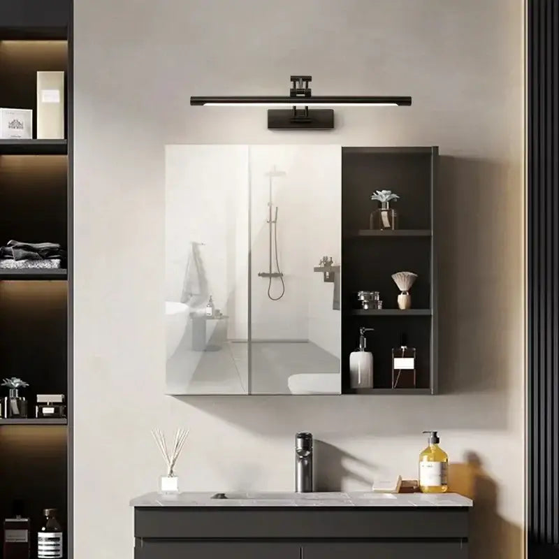 Modern black minimalist led wall lamp bathroom vanity light