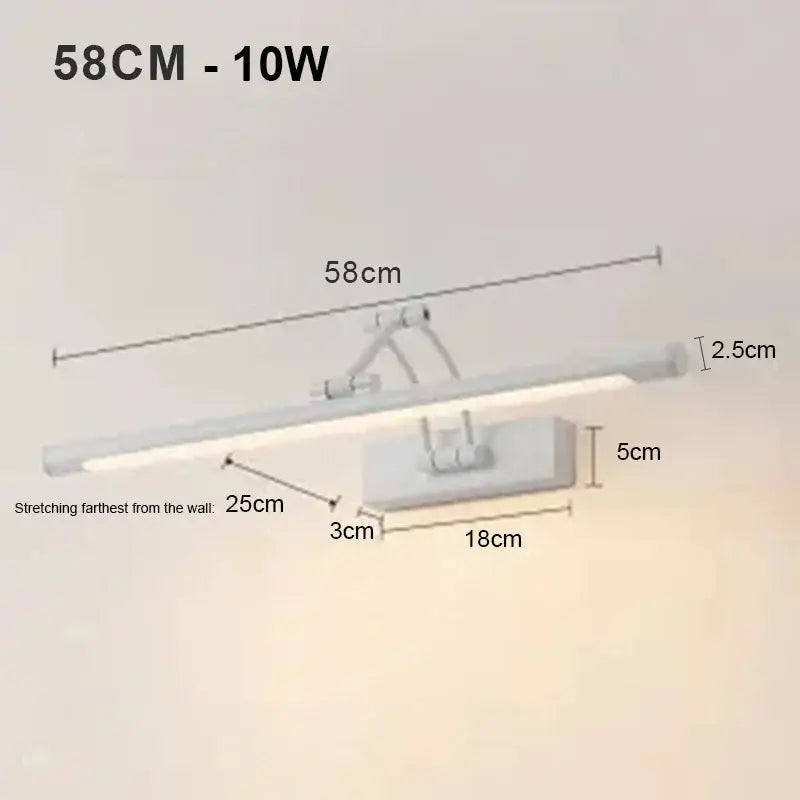 Modern black minimalist led wall lamp bathroom vanity light