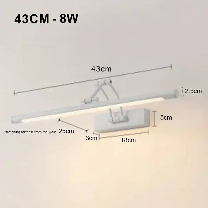 Modern black minimalist led wall lamp bathroom vanity light