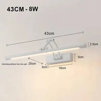 Modern black minimalist led wall lamp bathroom vanity light