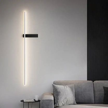 Modern black minimalist led wall lights for bedroom vertical sconce