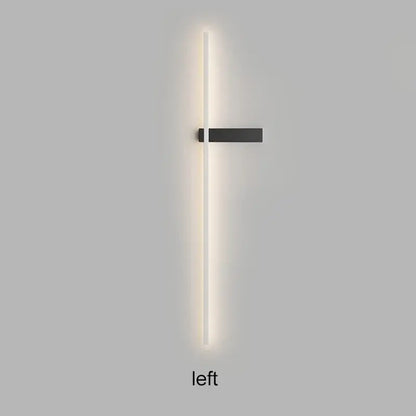 Modern black minimalist led wall lights for bedroom vertical sconce