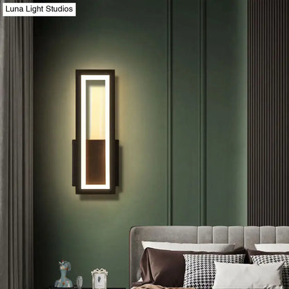 Modern black minimalist led wall sconce with acrylic bedside lighting