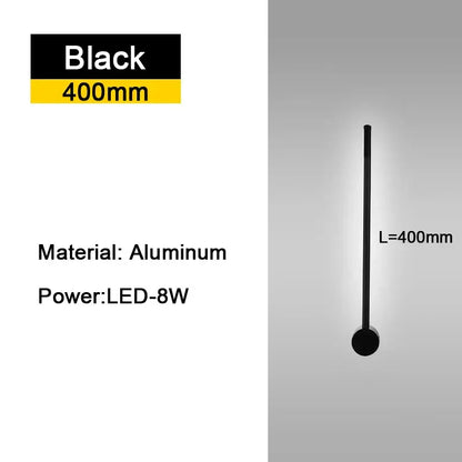 Modern black minimalist rotatable led wall lights for bedroom