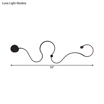Modern black minimalist wall lamp – living room white light sconce