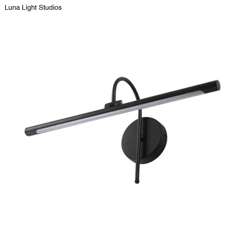 Modern black & nickel led wall lamp with metal shade bathroom vanity