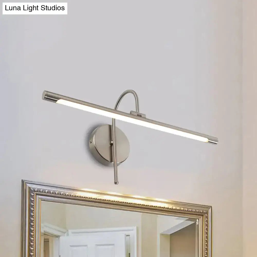 Modern black & nickel led wall lamp with metal shade bathroom vanity