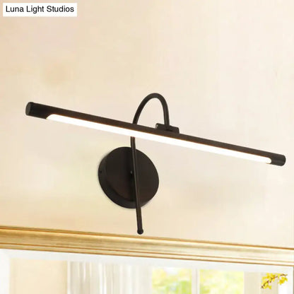 Modern black & nickel led wall lamp with metal shade bathroom vanity