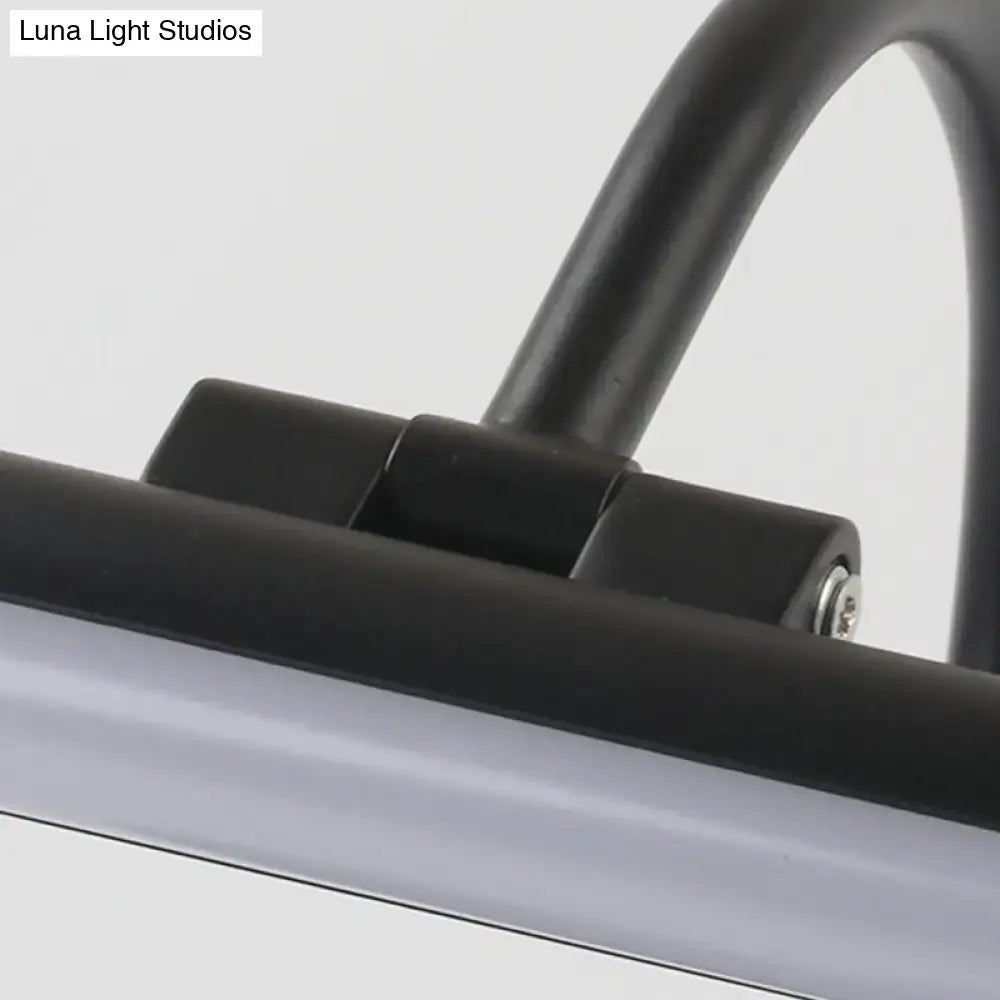 Modern black & nickel led wall lamp with metal shade bathroom vanity